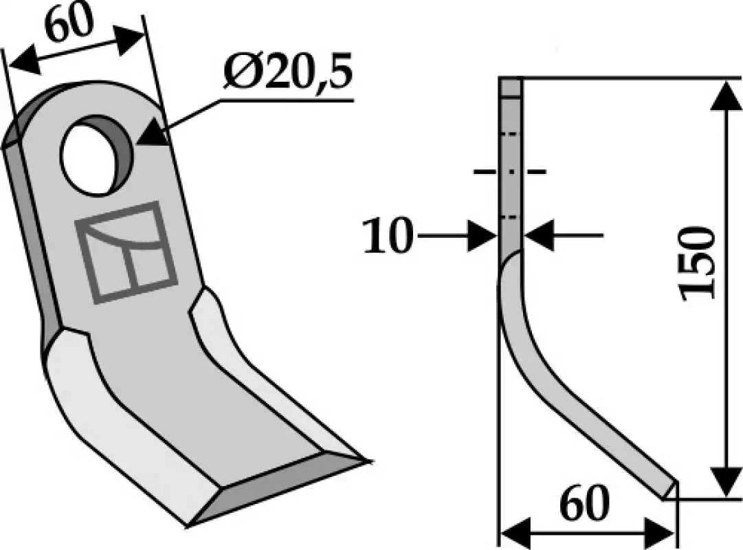 Y-Messer 150x60mm